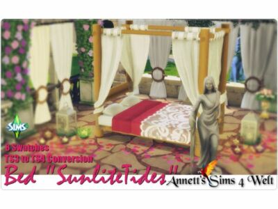 Stylish ‘Sunlitetides’ Bed Conversion for TS4 Sims 4 CC