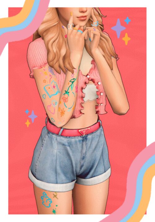 sims 4 cc bibidsimsdoodle tattoo n1 2