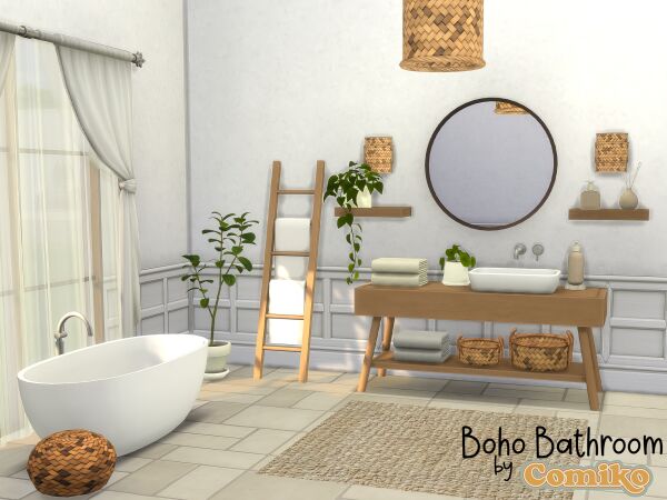 Boho Bathroom Sims 4 CC