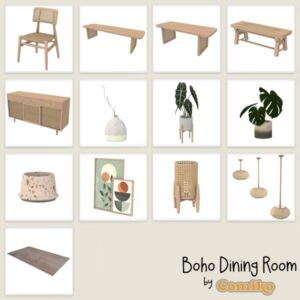 Boho Dining Room Sims 4 CC