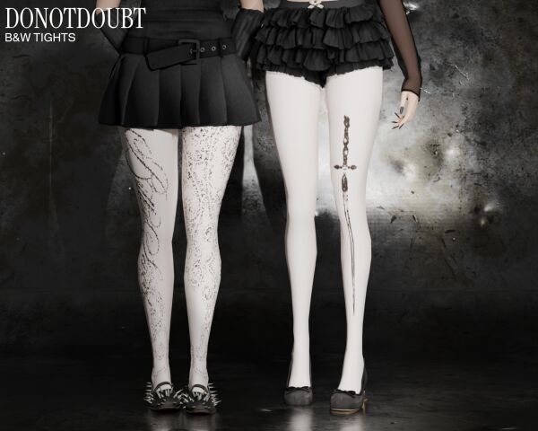 B&W Tights By Donotdoubt 1 B&W Tights By Donotdoubt Sims 4 CC