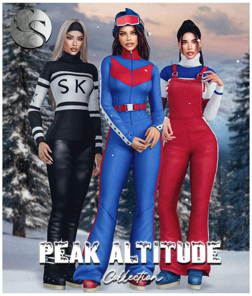 Peak Altitude Ski Collection: Jumpsuits & Gear Sims 4 CC