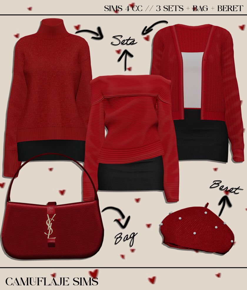 sims 4 cc camuflaje warm layers collection 3 sets bag 3
