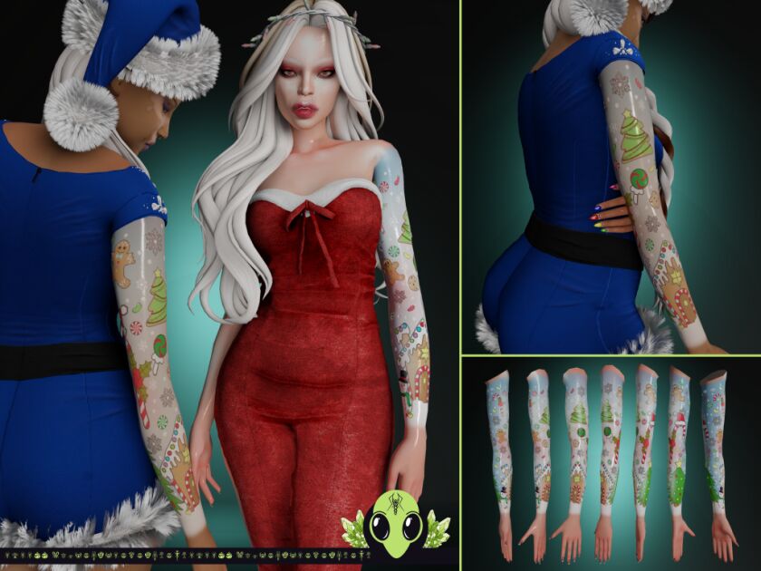 Exclusive Candy Lane Tattoo for All Ages 5 sims 4 cc candy lane tattoo tsr exclusive x1 colour x5 2