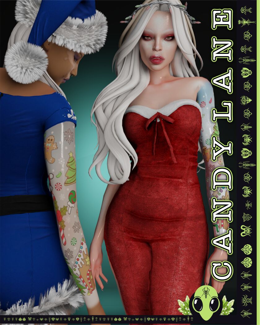 Exclusive Candy Lane Tattoo for All Ages 3 sims 4 cc candy lane tattoo tsr exclusive x1 colour x5 5