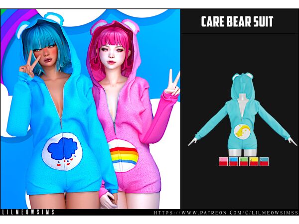 Care Bear Suit for Dreamy Sleepwear 1 Care Bear Suit for Dreamy Sleepwear Sims 4 CC
