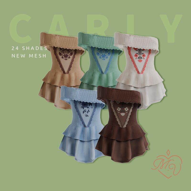 sims 4 cc carly dress by miss valentine 2