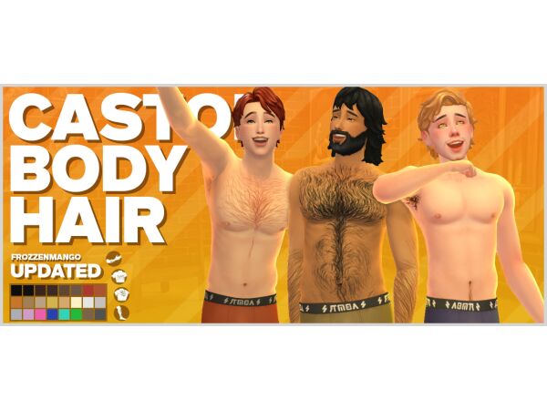 Castor Body Hair Updated (+ More Swatches) By Frozzenmango Sims 4 CC