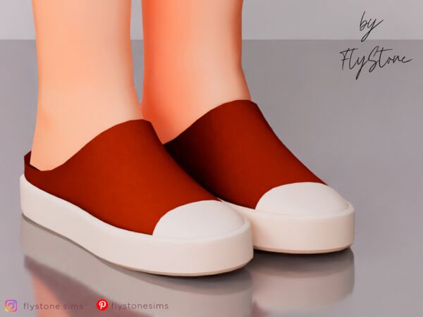 Child Leather Flats With Rubber TOE By Flystone Sims 4 CC
