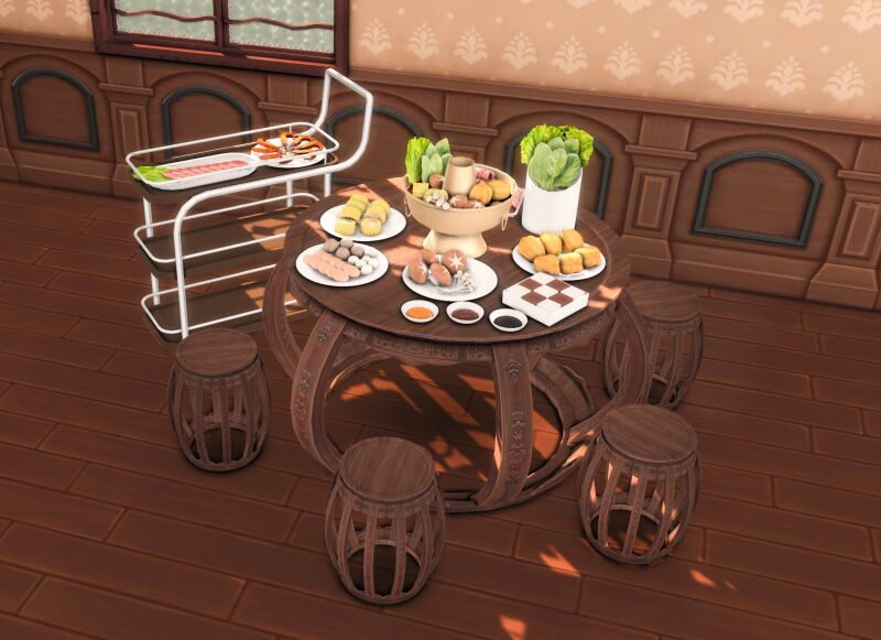 Celebrate Chinese New Year with a Hotpot Set! 3 sims 4 cc chinese new year gift hotpot set by lalalana 2