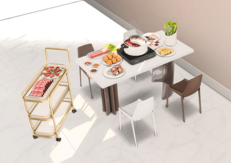 Celebrate Chinese New Year with a Hotpot Set! 2 sims 4 cc chinese new year gift hotpot set by lalalana 3