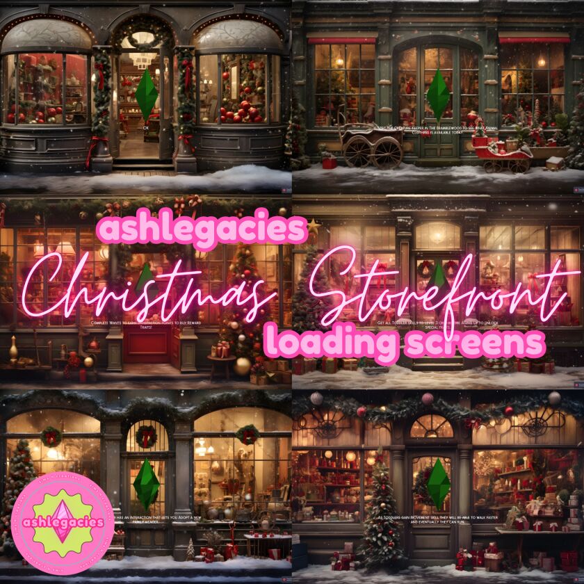 Festive Christmas Storefront Loading Screens 1 Festive Christmas Storefront Loading Screens Sims 4 CC