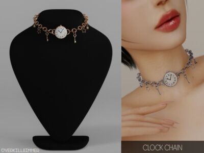 Stylish Clock Chain Accessory Sims 4 CC