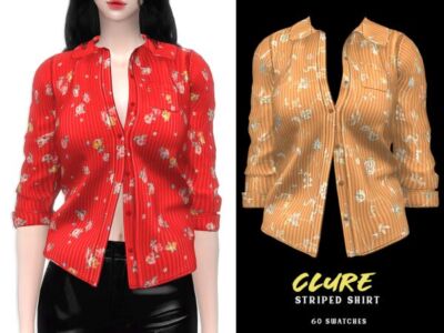 Clure Striped Shirt Sims 4 CC