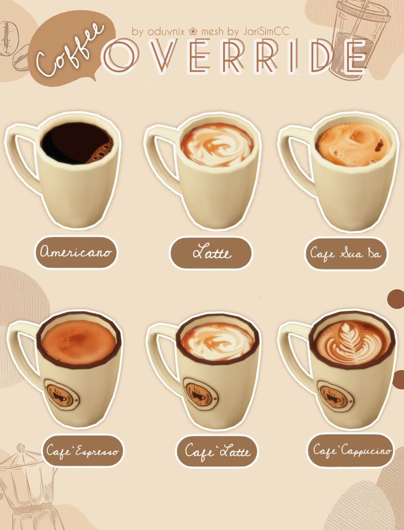 ☕ Coffee & Tea Override ☕ 2 sims 4 cc coffee tea override 2