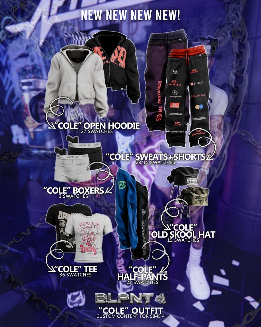 Stylish "Cole" Outfit for Males 2 sims 4 cc cole outfit 2