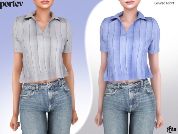 Chic Collared T-Shirt for Sims 1 Chic Collared T-Shirt for Sims Sims 4 CC