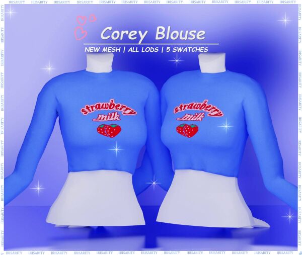 Corey Blouse ♡ By Irisarity 1 Corey Blouse ♡ By Irisarity Sims 4 CC