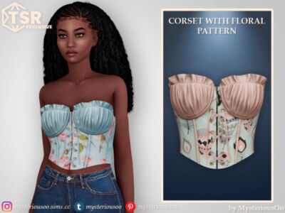 Floral Corset by Mysteriousoo Sims 4 CC