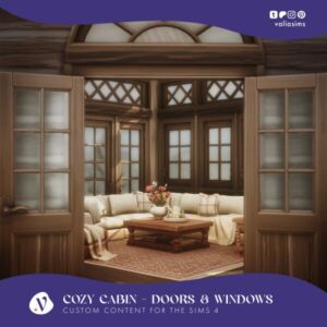 Cozy Cabin Collection – Doors & Windows Sims 4 CC