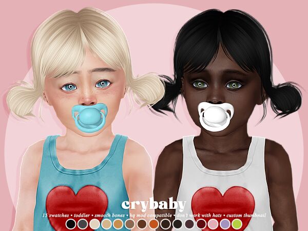 Crybaby - Lollipop Hair for Toddlers 1 Crybaby – Lollipop Hair for Toddlers Sims 4 CC