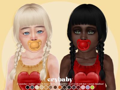 Crybaby – N52 Hair for Toddler F Sims 4 CC
