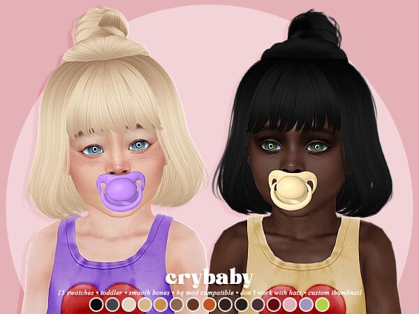 Crybaby - N52 Hair for Toddler F 3 sims 4 cc crybaby n52 hair s club toddler f 3