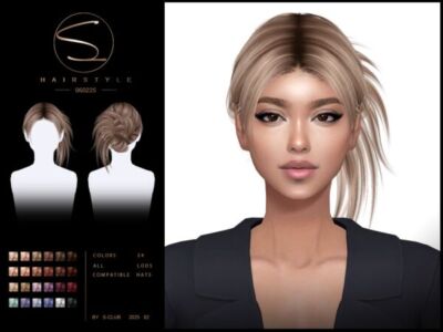 Cute Updo Hairstyle by S-Club Sims 4 CC