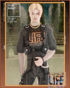 Stylish Cyberwear Tactical Vest and Fishnet Shirt Sims 4 CC
