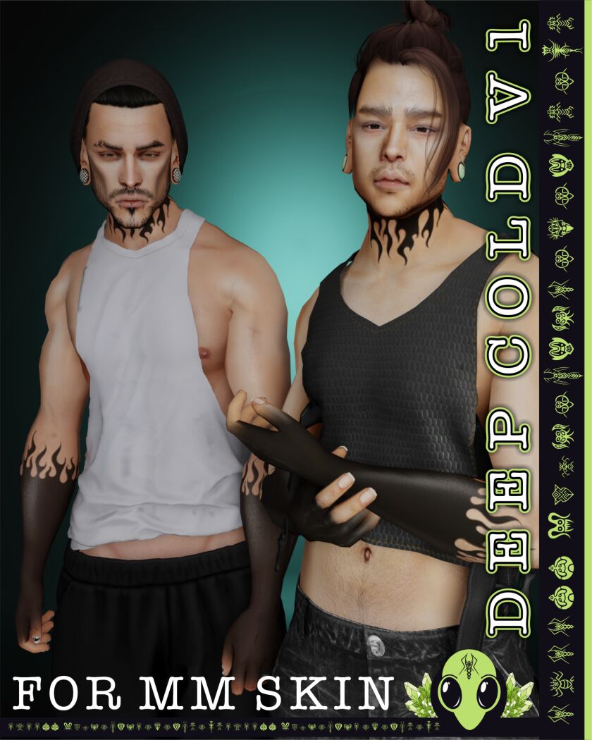 Deep Cold V1 - TSR Exclusive Tattoo 2 sims 4 cc deep cold v1 tsr exclusive 6