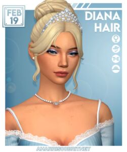 Diana Hair: A Stunning Updo Sims 4 CC