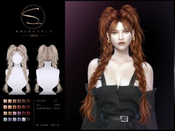 Stylish Double Braid Hair for Your Sims 1 Stylish Double Braid Hair for Your Sims Sims 4 CC