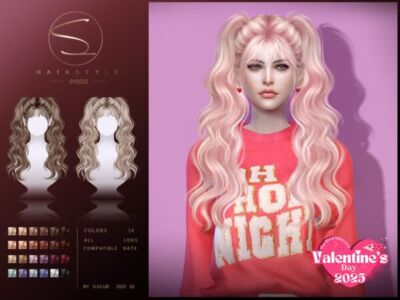 Stylish Double Ponytail Hair Sims 4 CC