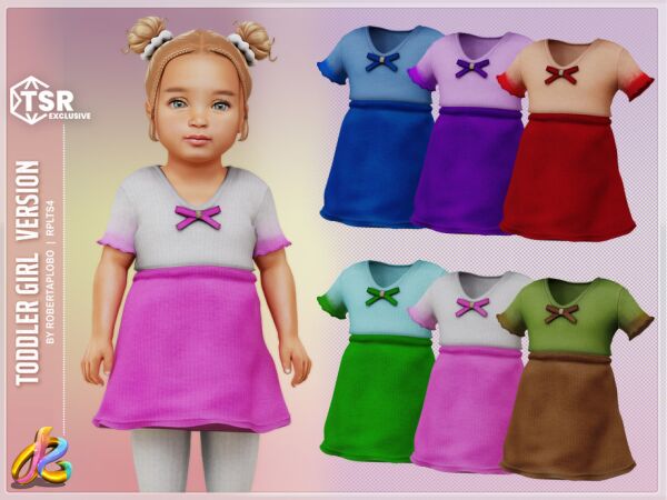 Toddler Dress 301 by RobertaPLobo 1 Toddler Dress 301 by RobertaPLobo Sims 4 CC