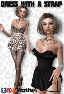 Stylish Strap Dress by Tati TS4 Sims 4 CC