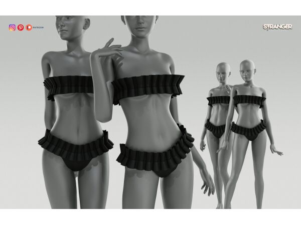 Espresso Swimsuit by Strangercreations 1 Espresso Swimsuit by Strangercreations Sims 4 CC