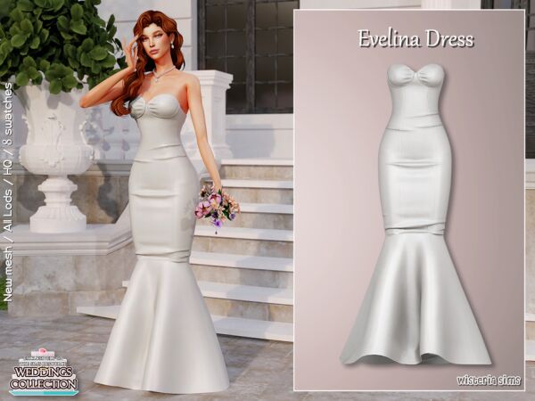 Evelina Dress By Wisteriasims 1 Evelina Dress By Wisteriasims Sims 4 CC