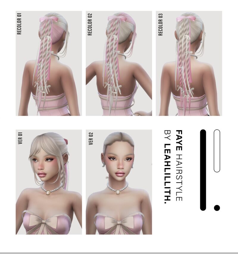 sims 4 cc faye hairstyle bows accessories by leahlillith 2
