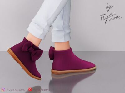 Stylish Female Boots with Big Bow Sims 4 CC
