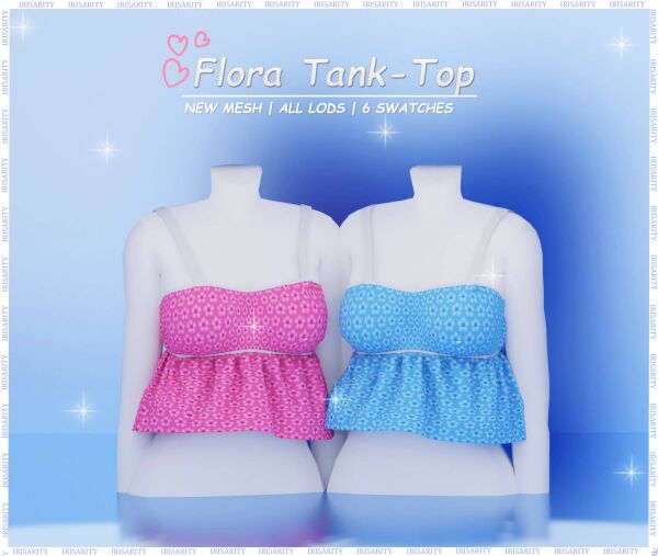 Flora Tank-Top ♡ By Irisarity 1 Flora Tank-Top ♡ By Irisarity Sims 4 CC