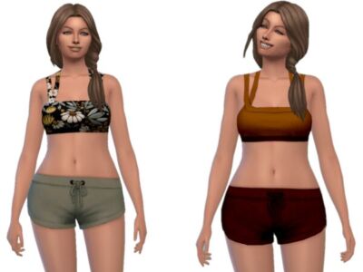 Floral Active Wear Collection Sims 4 CC