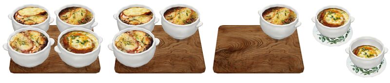 Delicious French Cuisine: Onion Soup, Gratin, and Clafoutis 3 sims 4 cc french onion soup gratin dauphinois and clafoutis french cuisine by somik severinka 3