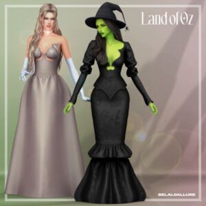 Glinda and Elphaba Costumes Sims 4 CC