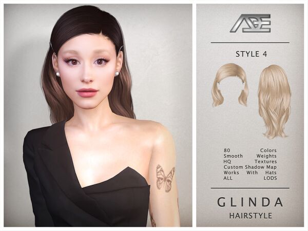 Glinda – Style 4 Hairstyle by Ade_Darma Sims 4 CC