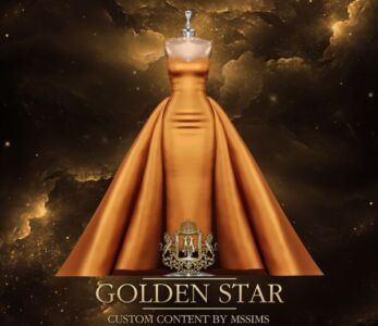 Golden Star Gown By Mssims Sims 4 CC