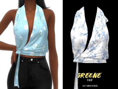 Stylish Greene Top for Your Sims Sims 4 CC
