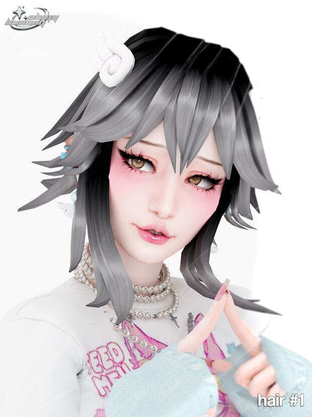 Stylish Hair Mesh #1 2 sims 4 cc hair 1 2