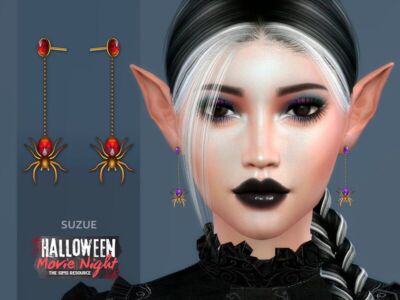 Spooktacular Halloween Spider Earrings Sims 4 CC
