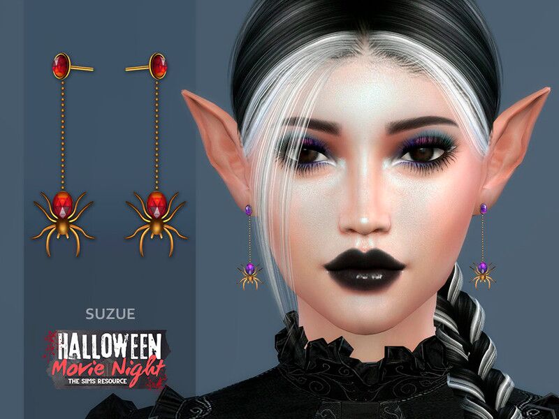 Spooktacular Halloween Spider Earrings 1 Spooktacular Halloween Spider Earrings Sims 4 CC