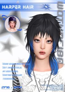 Harper Hair by Wotunciba Sims 4 CC